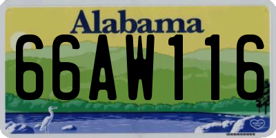 AL license plate 66AW116