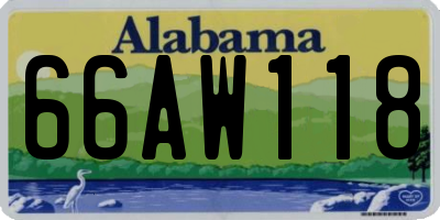 AL license plate 66AW118