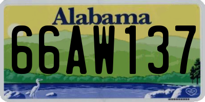 AL license plate 66AW137
