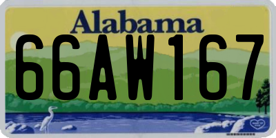 AL license plate 66AW167