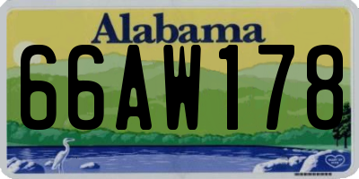 AL license plate 66AW178