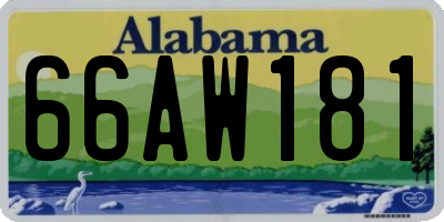 AL license plate 66AW181