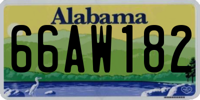 AL license plate 66AW182
