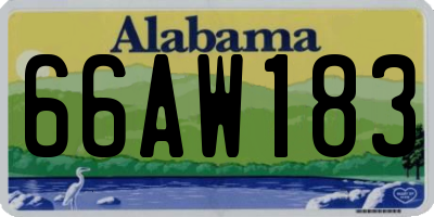 AL license plate 66AW183