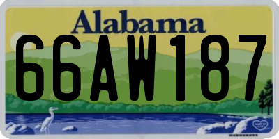 AL license plate 66AW187