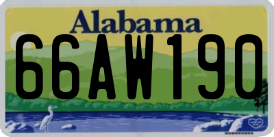 AL license plate 66AW190