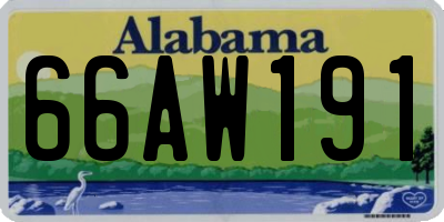 AL license plate 66AW191