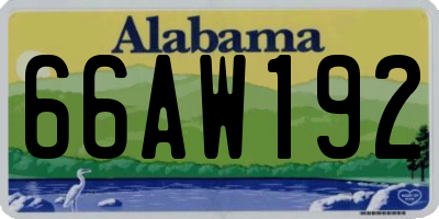 AL license plate 66AW192