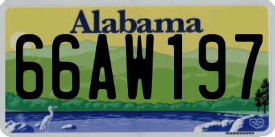 AL license plate 66AW197