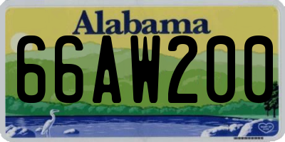 AL license plate 66AW200