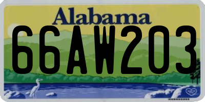 AL license plate 66AW203