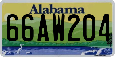 AL license plate 66AW204