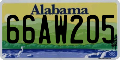 AL license plate 66AW205