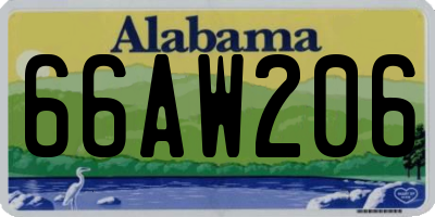 AL license plate 66AW206
