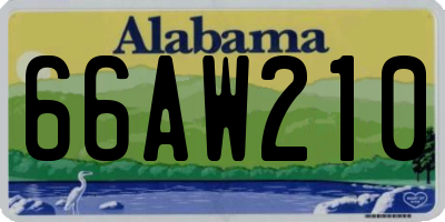 AL license plate 66AW210