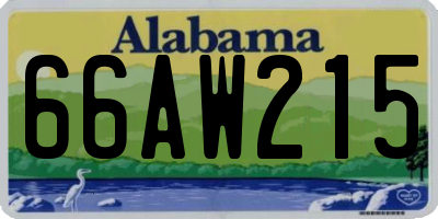 AL license plate 66AW215
