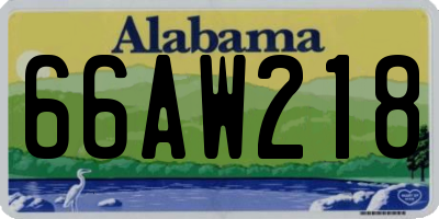 AL license plate 66AW218