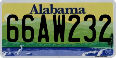 AL license plate 66AW232