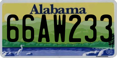 AL license plate 66AW233