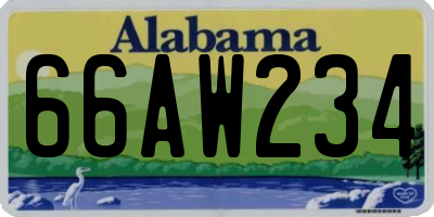 AL license plate 66AW234