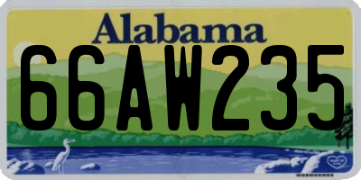 AL license plate 66AW235