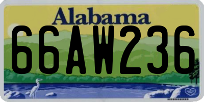AL license plate 66AW236