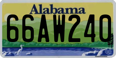 AL license plate 66AW240