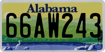 AL license plate 66AW243