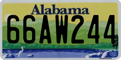 AL license plate 66AW244