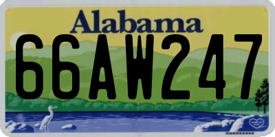 AL license plate 66AW247