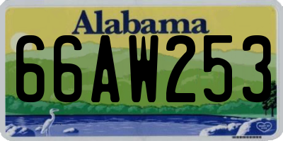 AL license plate 66AW253