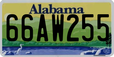 AL license plate 66AW255