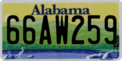 AL license plate 66AW259