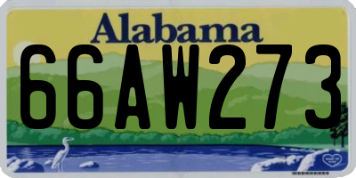 AL license plate 66AW273