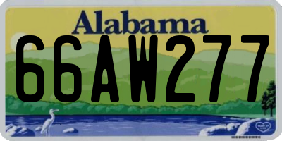 AL license plate 66AW277