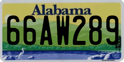 AL license plate 66AW289