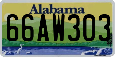 AL license plate 66AW303