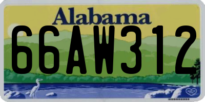 AL license plate 66AW312