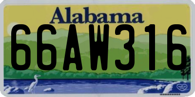 AL license plate 66AW316