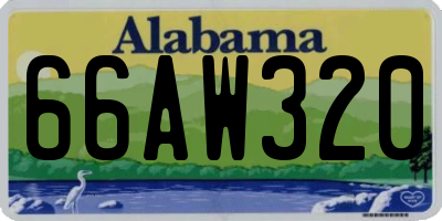 AL license plate 66AW320