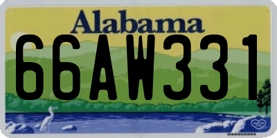 AL license plate 66AW331
