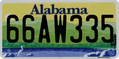 AL license plate 66AW335