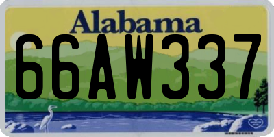 AL license plate 66AW337