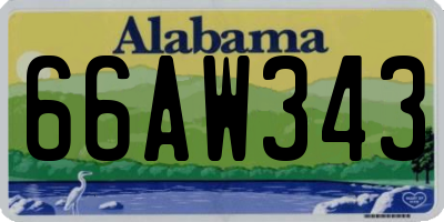 AL license plate 66AW343