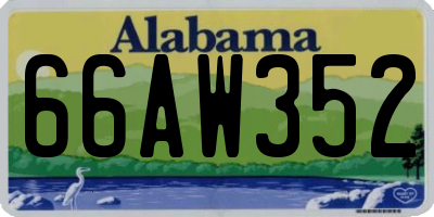 AL license plate 66AW352