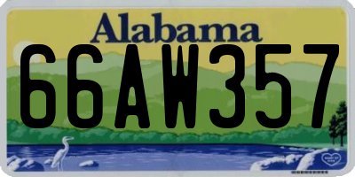 AL license plate 66AW357