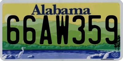 AL license plate 66AW359