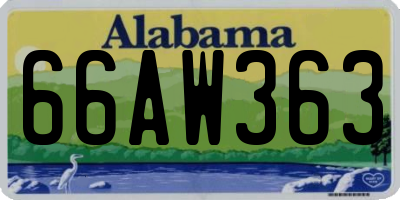 AL license plate 66AW363