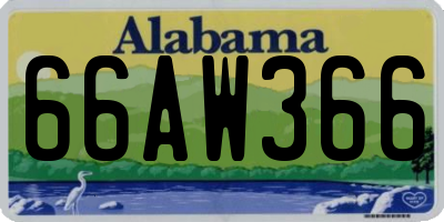 AL license plate 66AW366