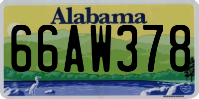 AL license plate 66AW378